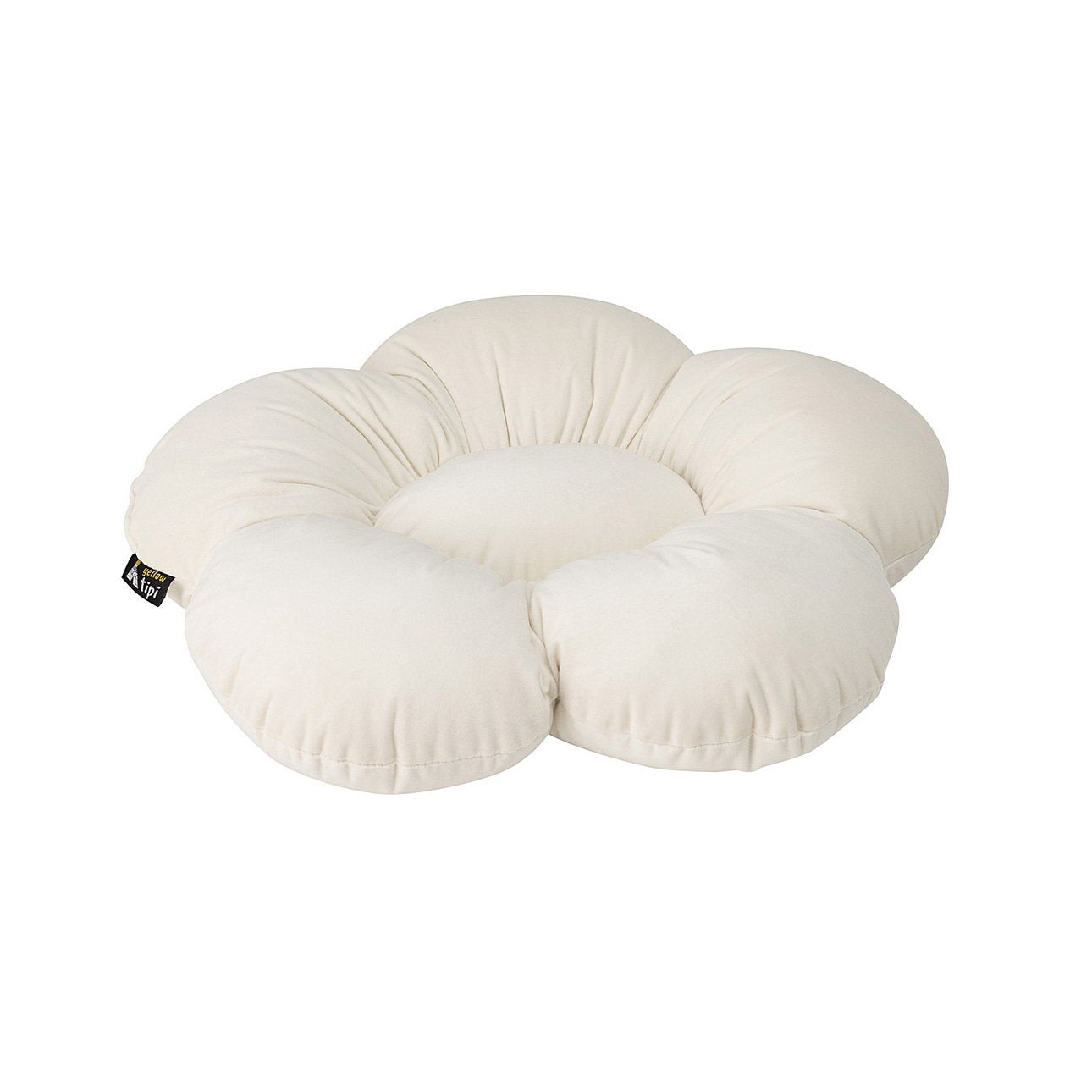 Large velvet flower cushion 'Flower' white
