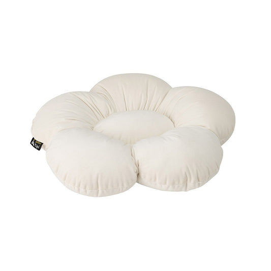 Large velvet bloemkussen 'Flower' wit