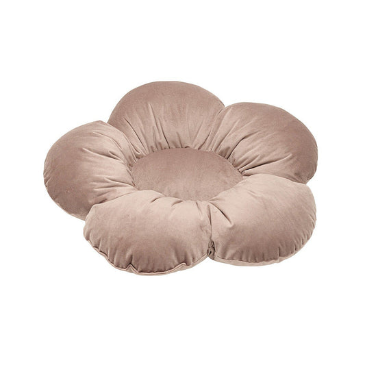Large velvet bloemkussen 'Flower' antiek roze