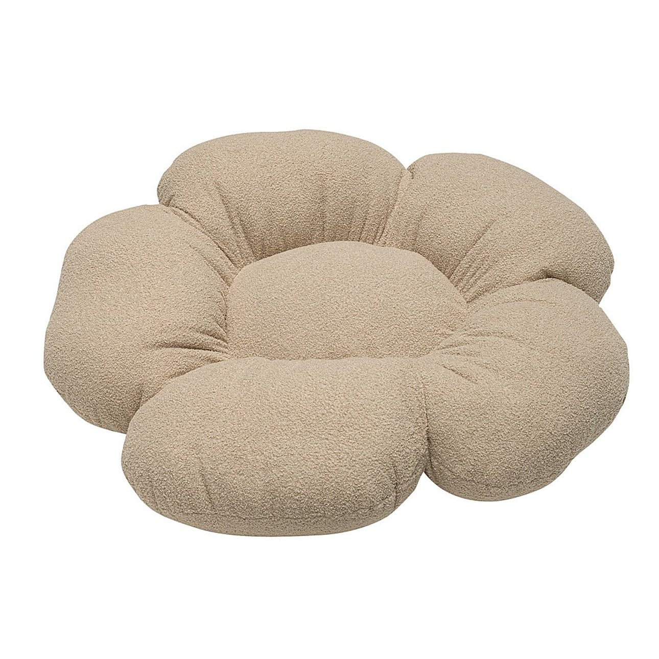 XL boucle pouf/ speelmat 'Flower' Beige
