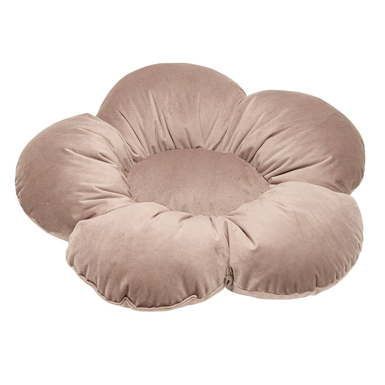 Pouf/tapis de jeu XL en velours 'Fleur' rose antique
