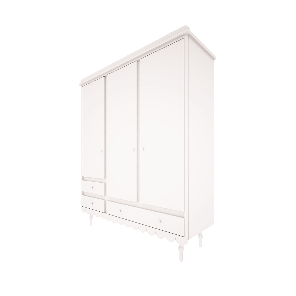 Armoire 3 portes 'Babushka' - Blanc