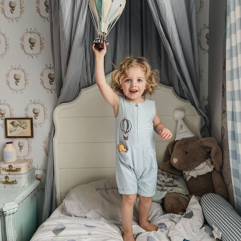 Hot air balloon - Green cream Blue/Gray
