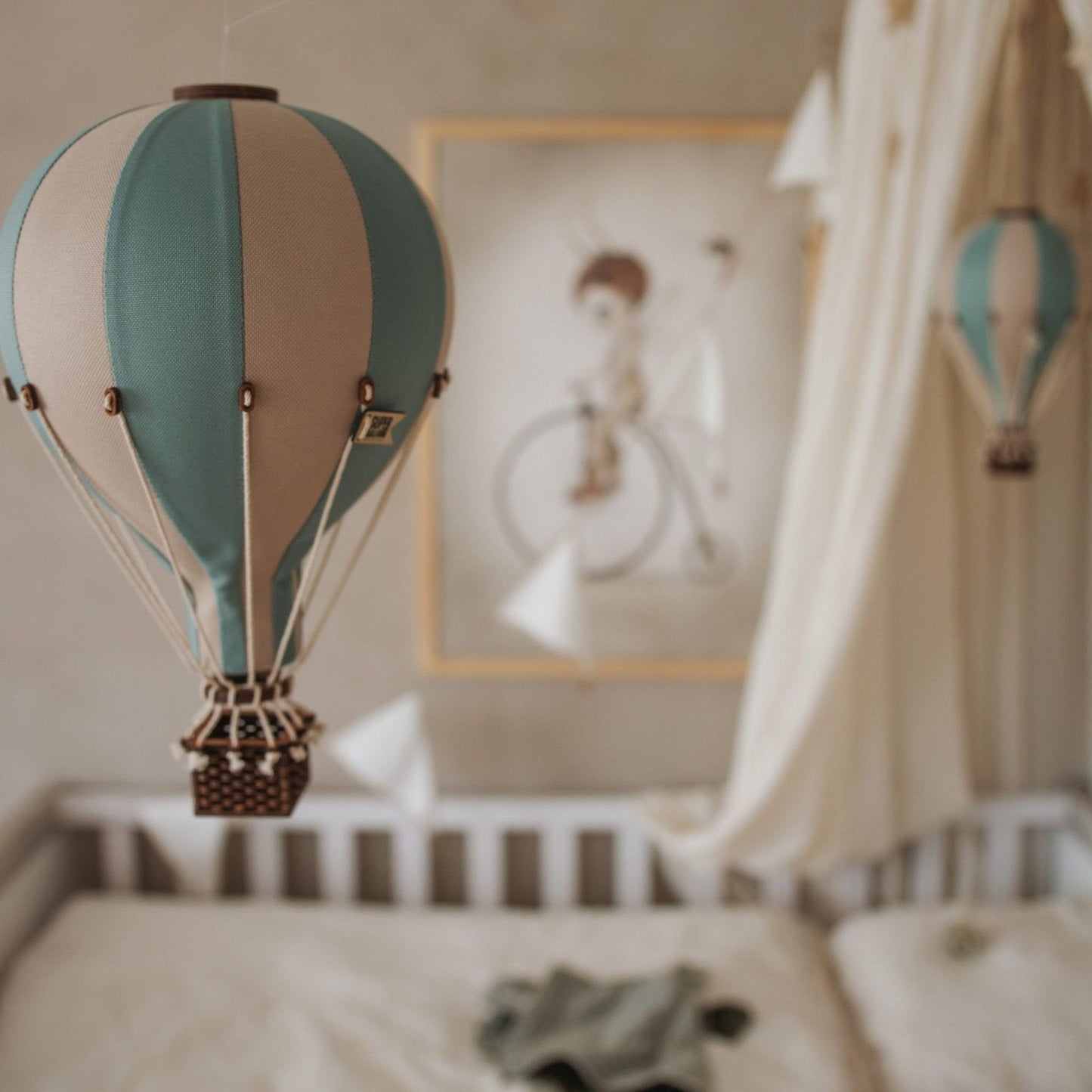 Lucht ballon- Turquoise & Beige