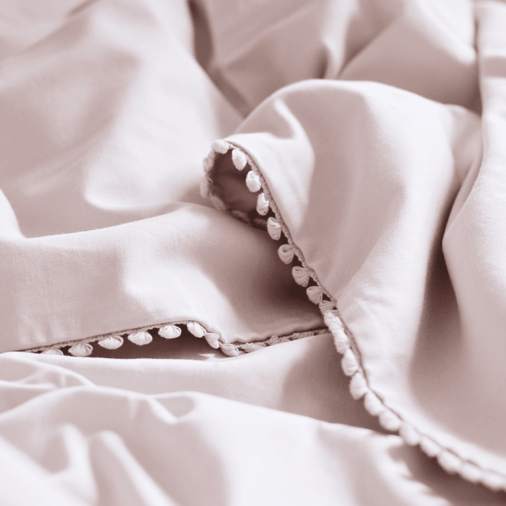 Powder Pink linen bedding set - Cotton & Sweets 140 x 200cm