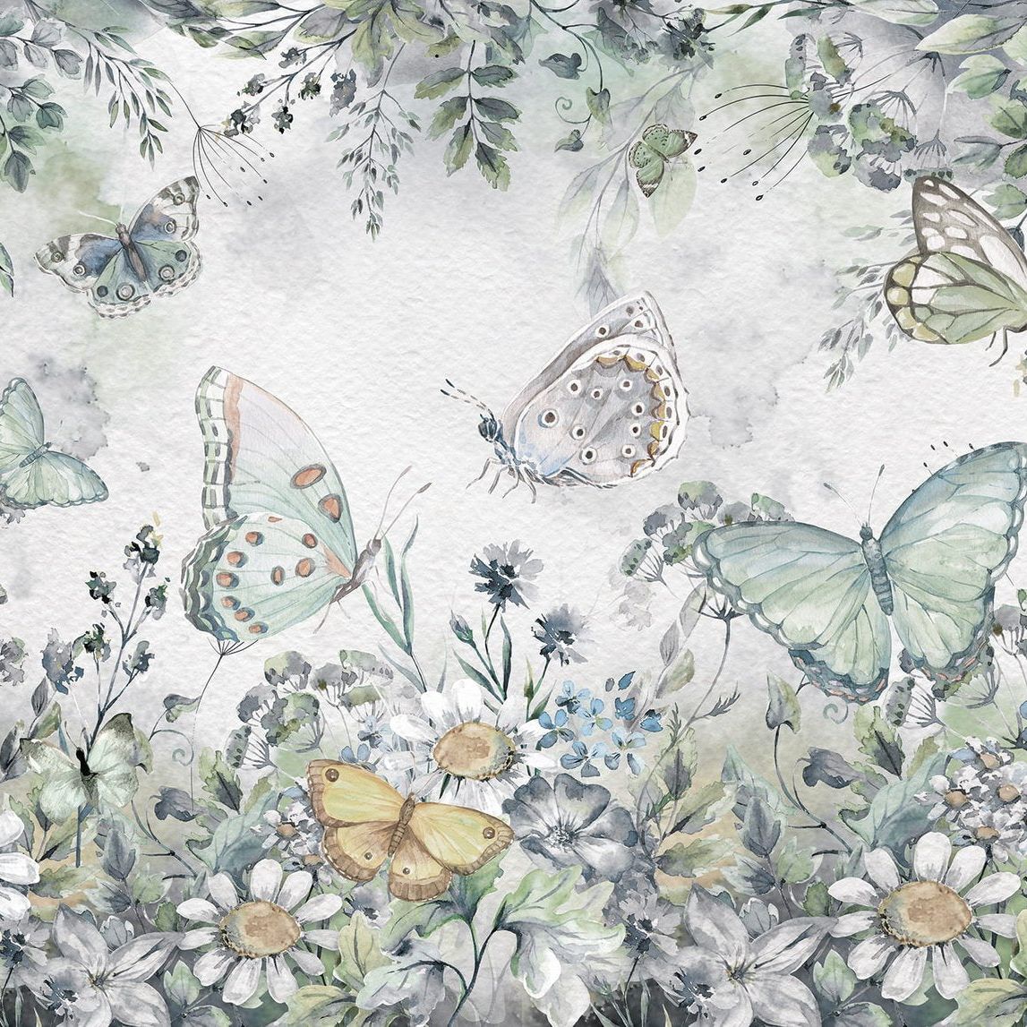 Butterflies Green Wallpaper