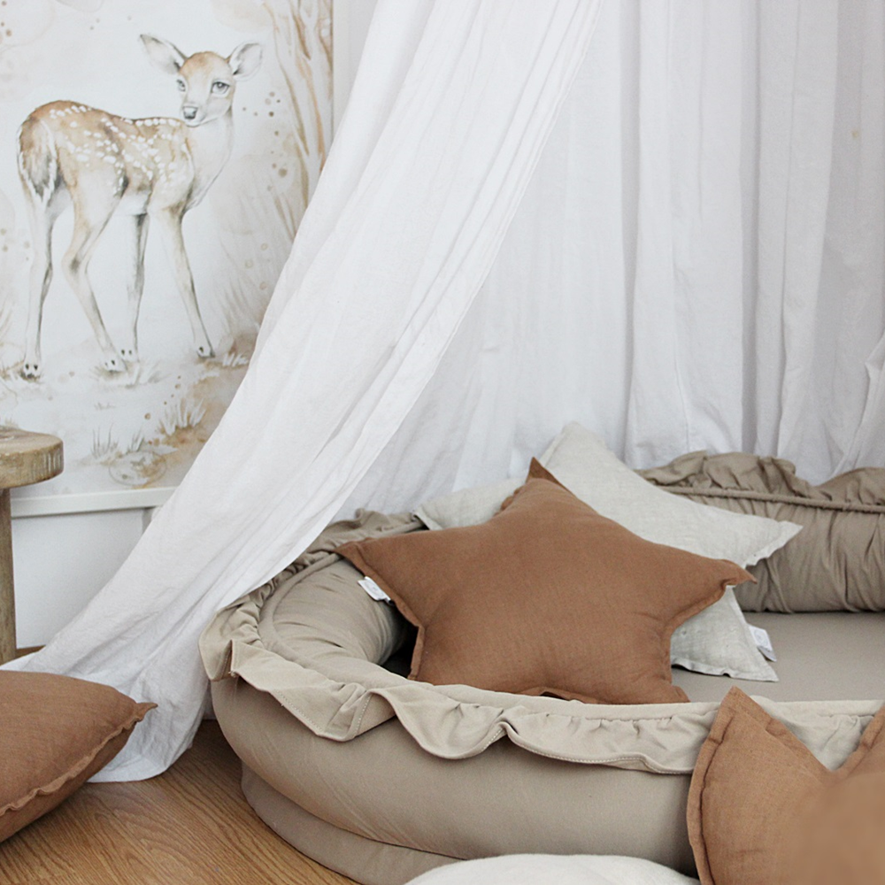 Cotton & Sweets Small Junior nest - Basic with ruffles- Cappucino