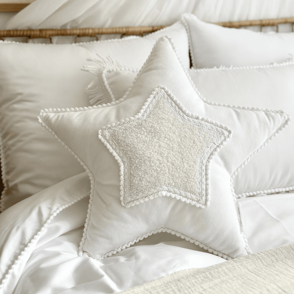 Coussin décoratif, Boho Mix étoile - Blanc