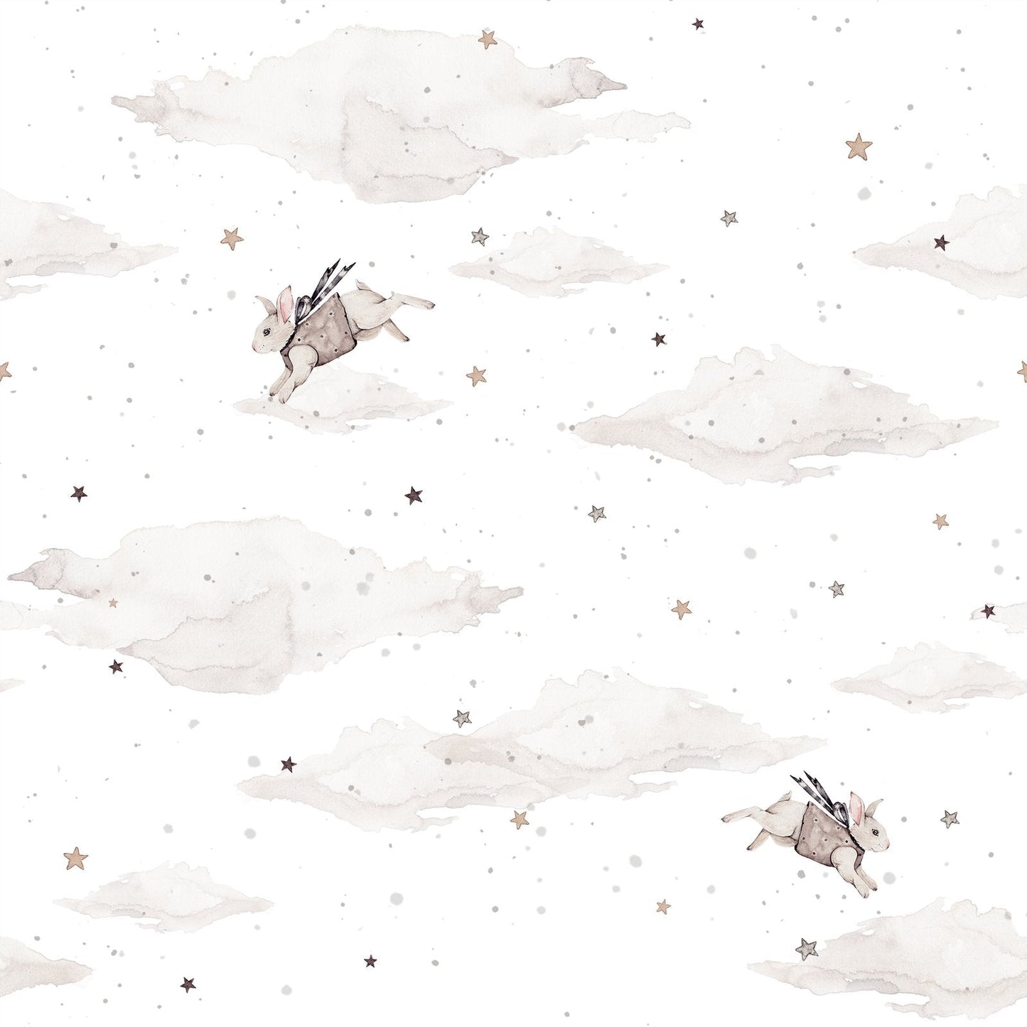 Dream Bunny-White Behang
