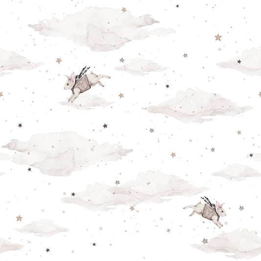 Dream Bunny-White  Behang