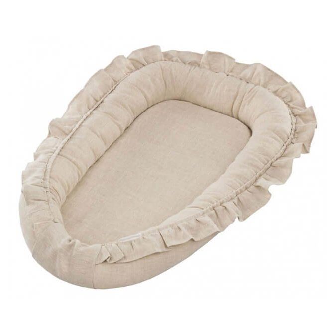 Cotton & Sweets baby nest Pure Nature with Ruffles-Natural