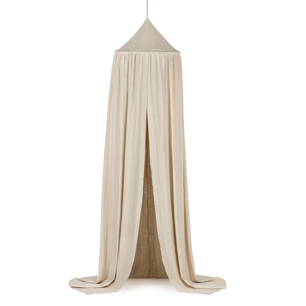 Ensemble d'angle en lin naturel - Ciel de lit en lin + nid junior Cotton & Sweets-Pure Nature