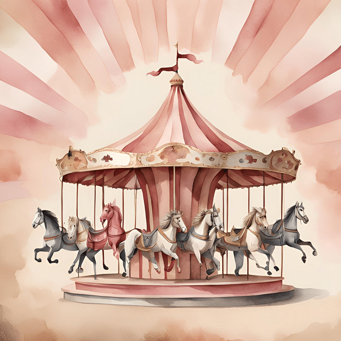 Pink Carousel Behang