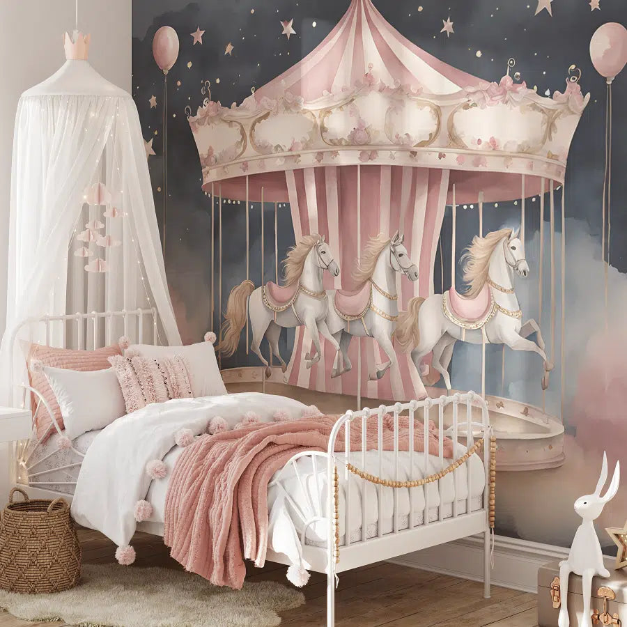 Sprookjes carrousel Behang