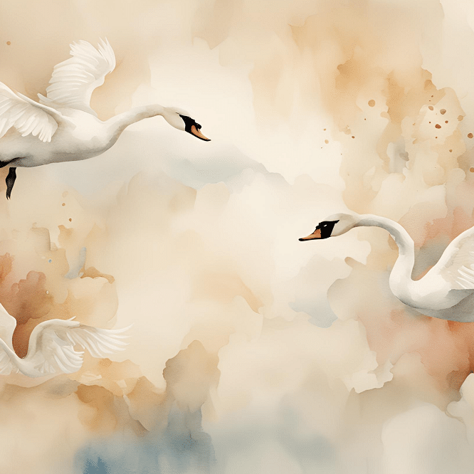 Fond d'écran fantastique de cygnes