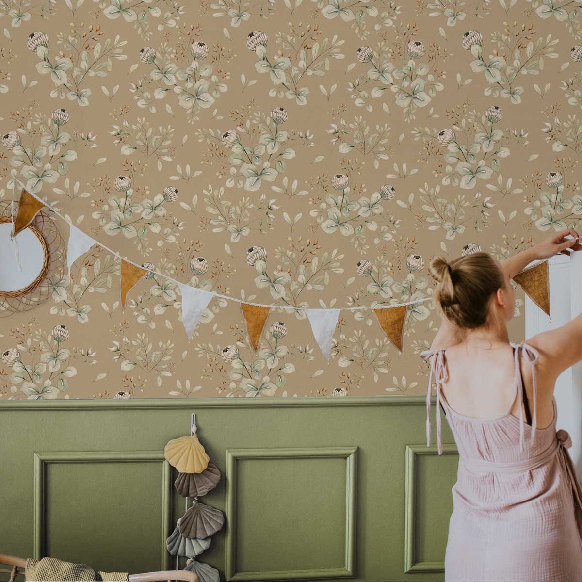 'Clover Beige' ' Behang