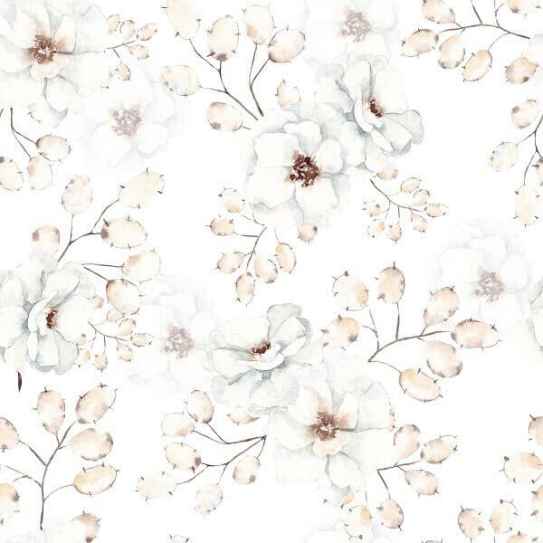 'Creamy flowers '- Behang ( 2 rollen)