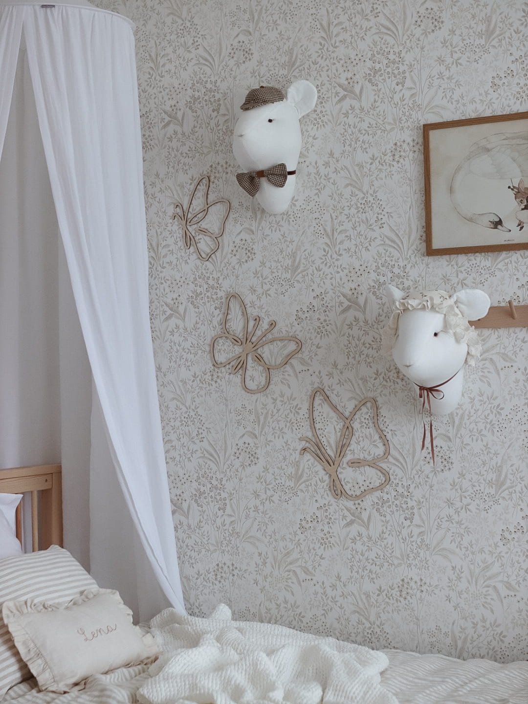 Houten vlinder set van drie muurdecoratie