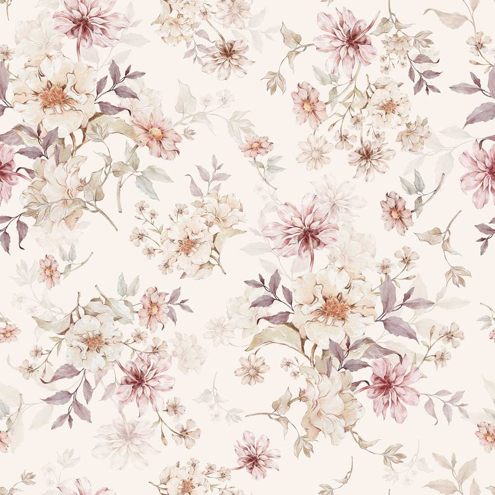 Flowers with violet' Behang