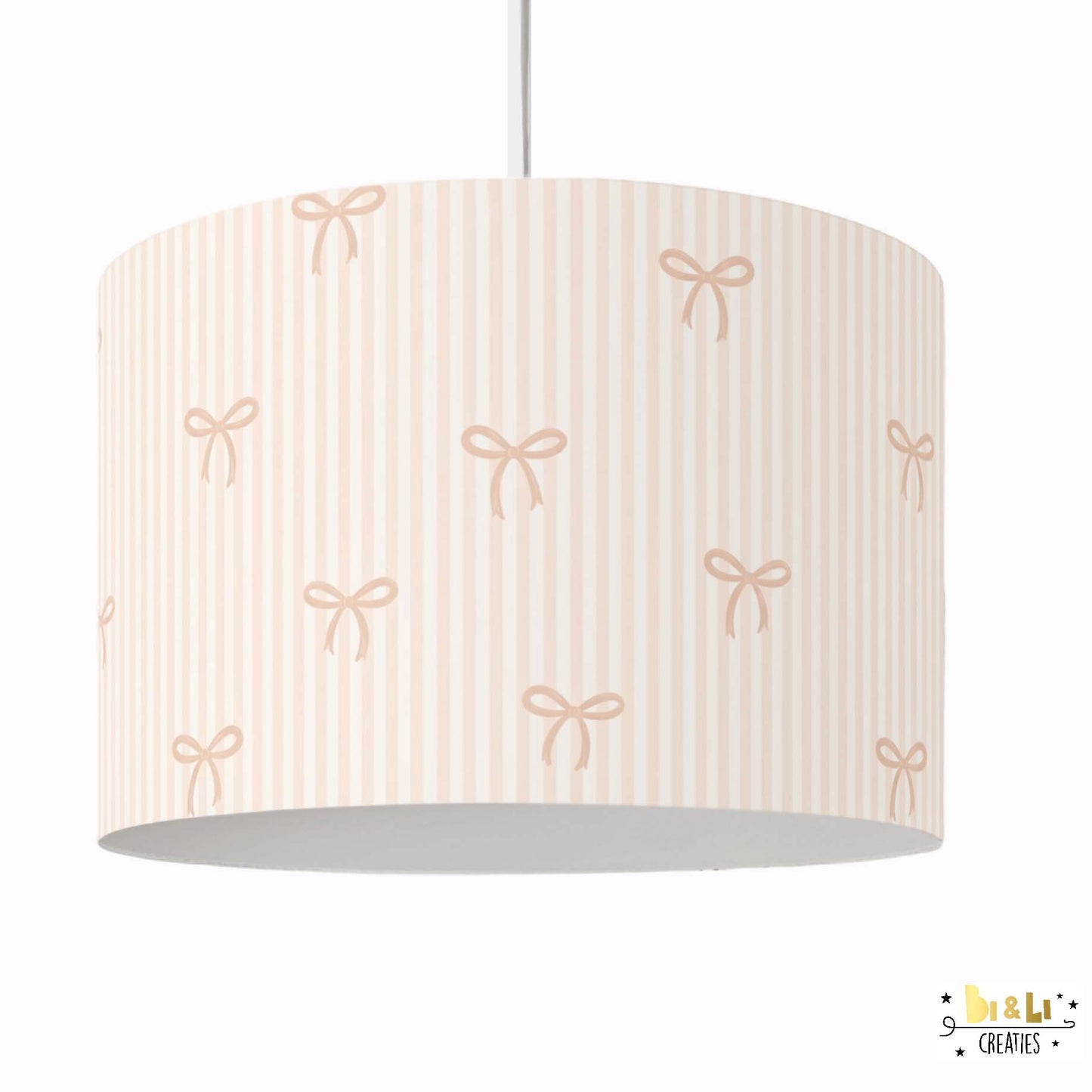 Hanglamp Beige streep met strikjes