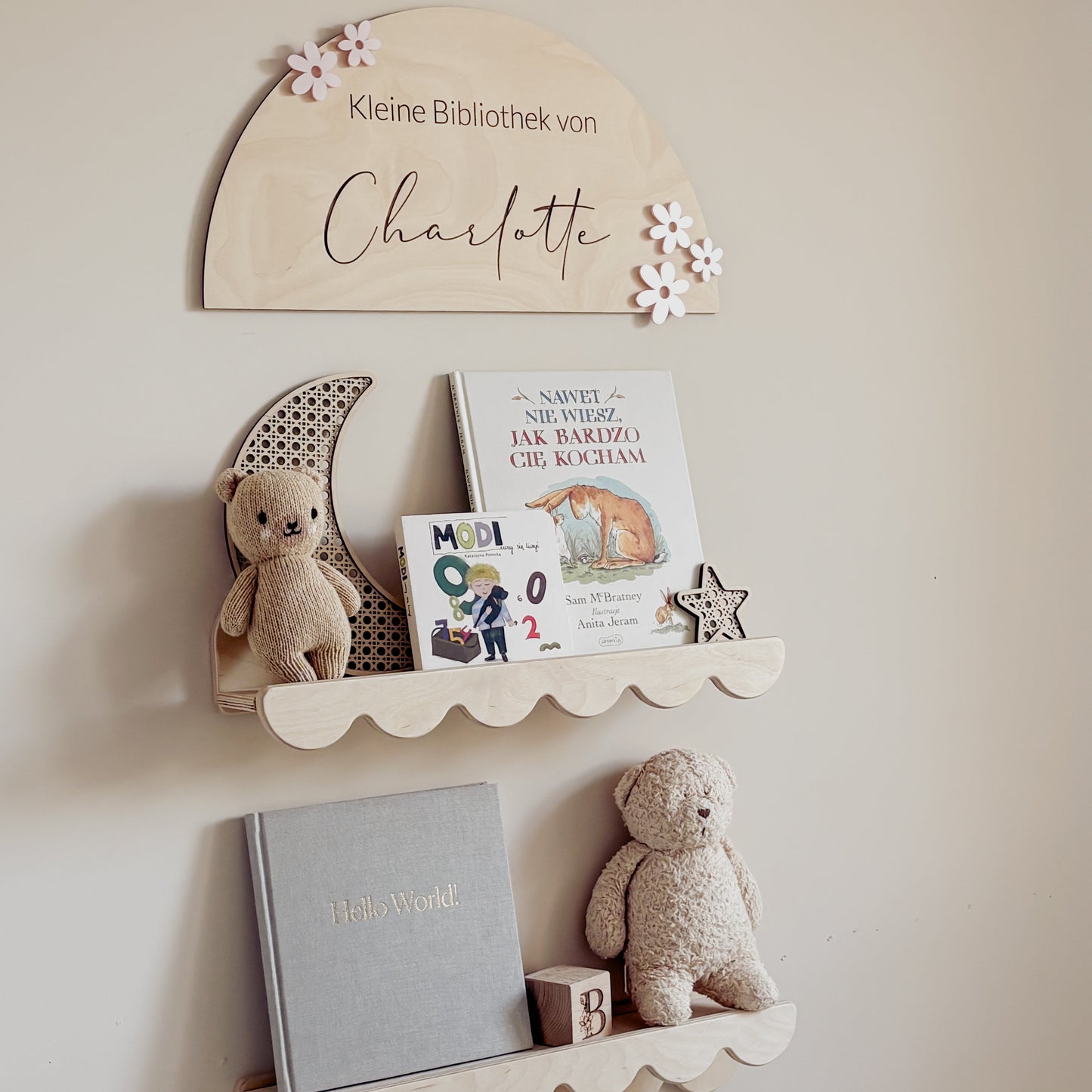 Bibliotheek / Speelhoek bord Roze madeliefjes