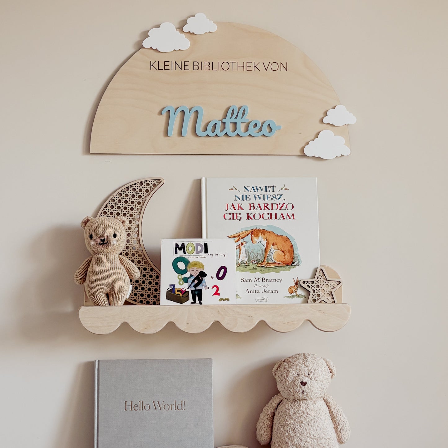 Bibliotheek / Speelhoek bord little cloud