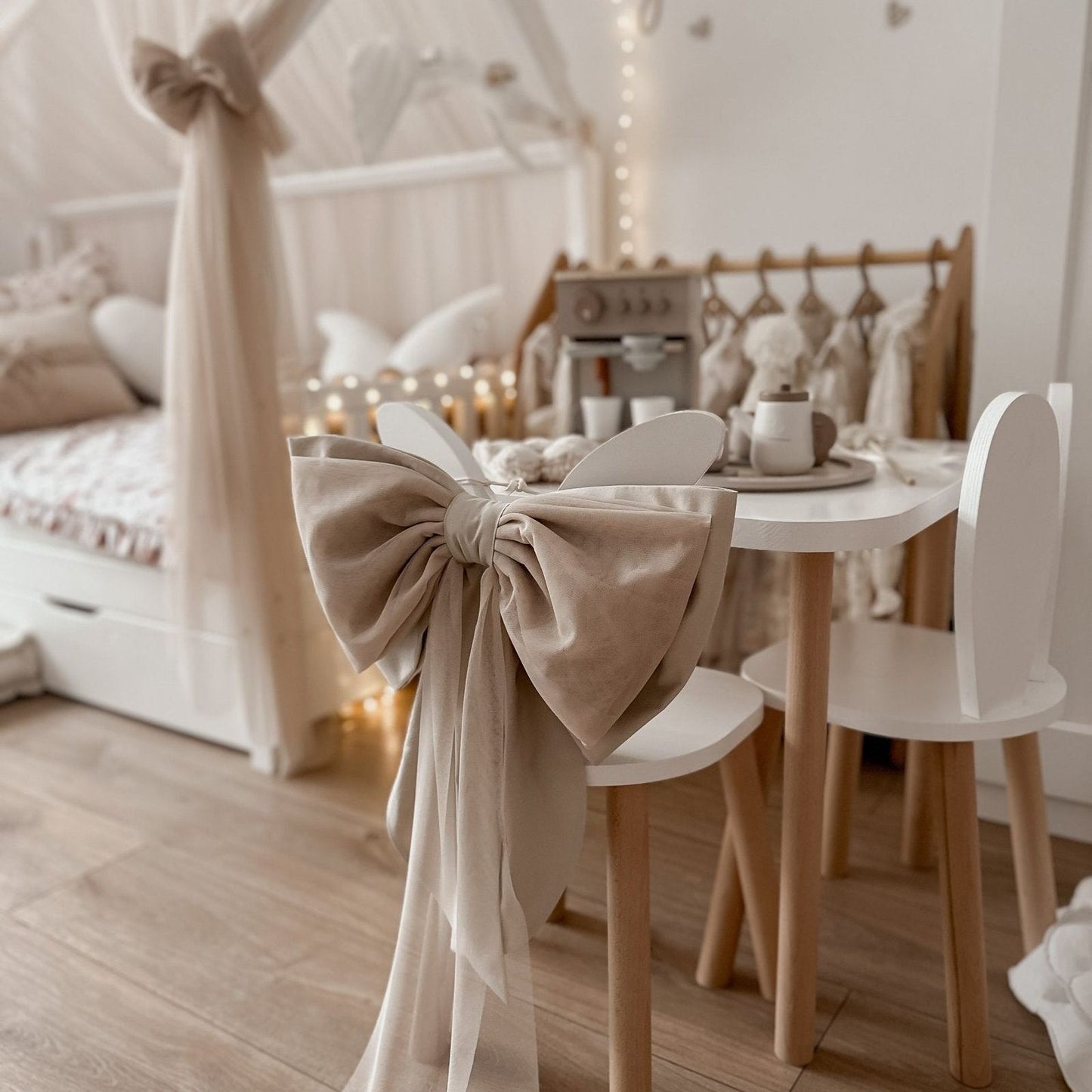 XL tulle strik-Beige
