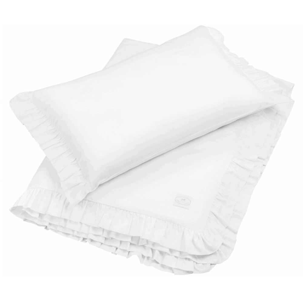 Junior 'Margaret' linnen set met ruffles White - Cotton & Sweets 100 x 135
