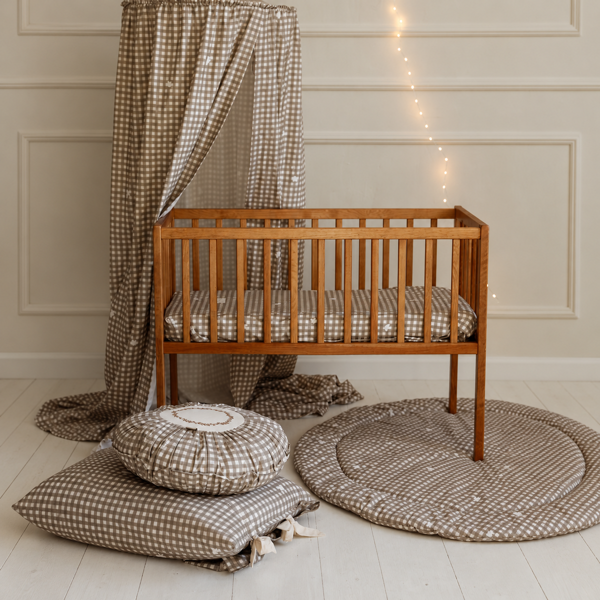 Katoenen speelmat Countryside Check – Ø 120 cm