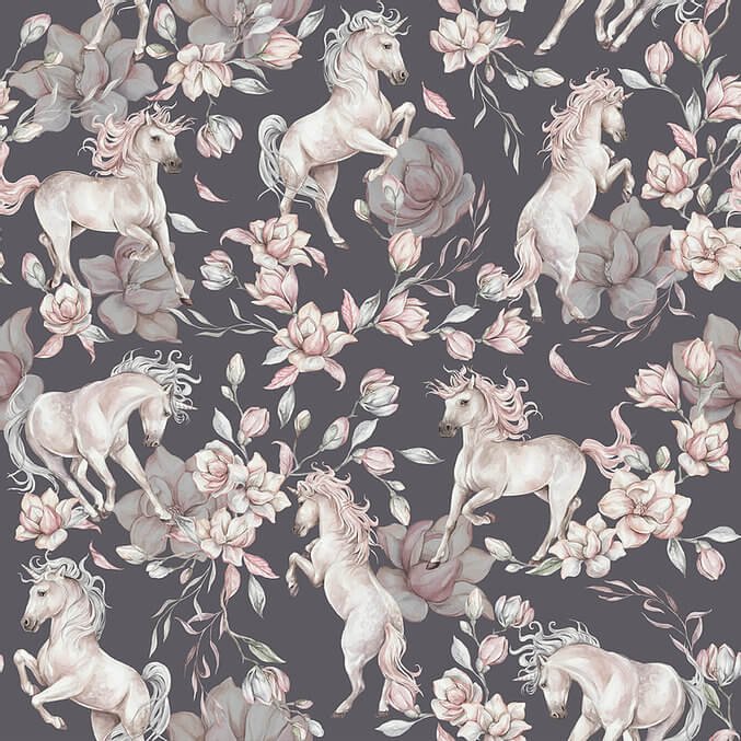 Unicorn- Donker paars- Behang