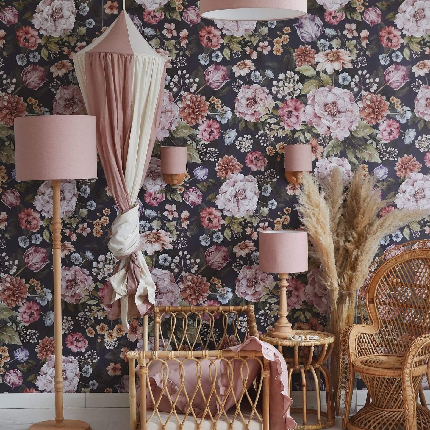 Vloerlamp Linnen- Powder pink