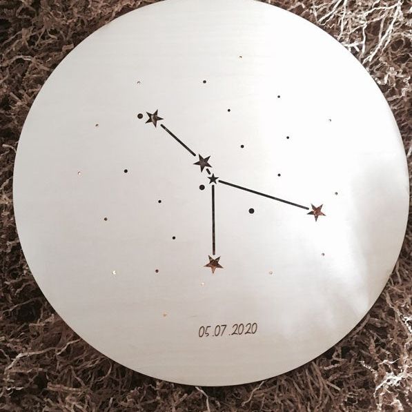 Sterrenbeeld lamp met datum- Customize!