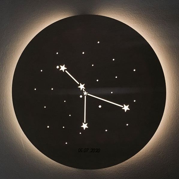 Sterrenbeeld lamp met datum- Customize!