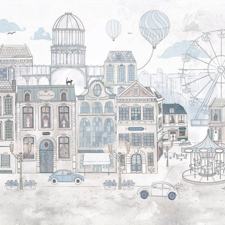 Le petit Paris-Blue-Behang