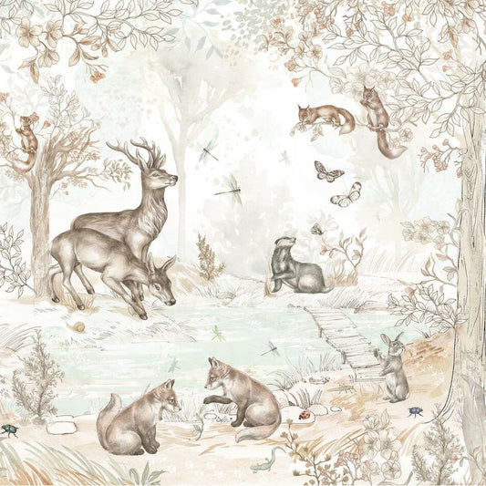 Forest Animals-Natural Behang