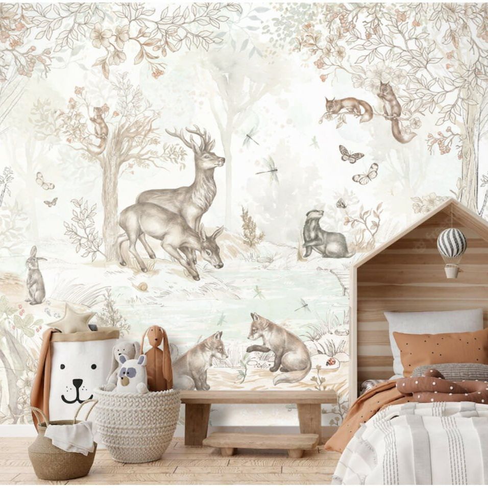 Forest Animals-Natural Behang