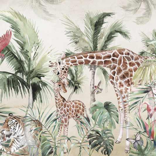 Jungle animals- Behang