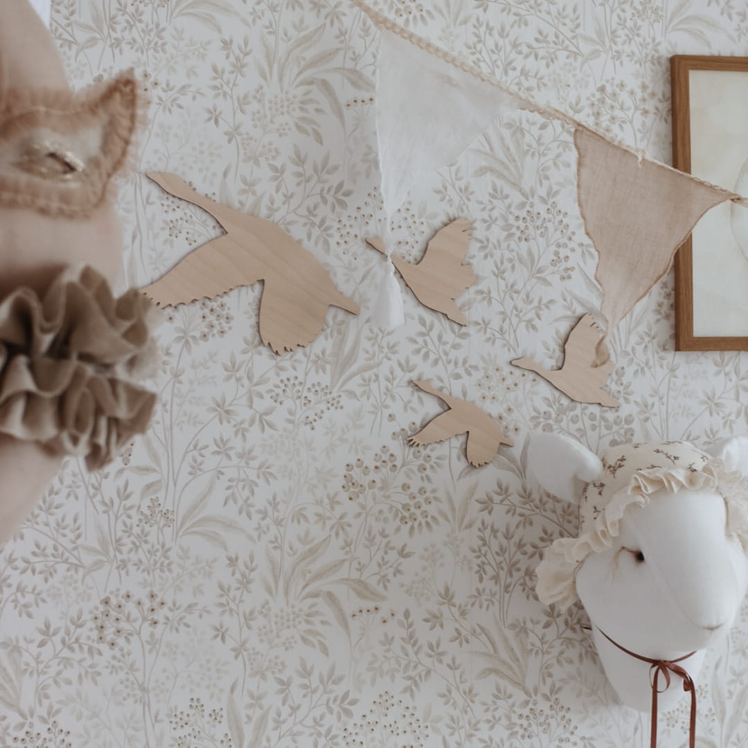 Houten effen ganzen set muurdecoratie