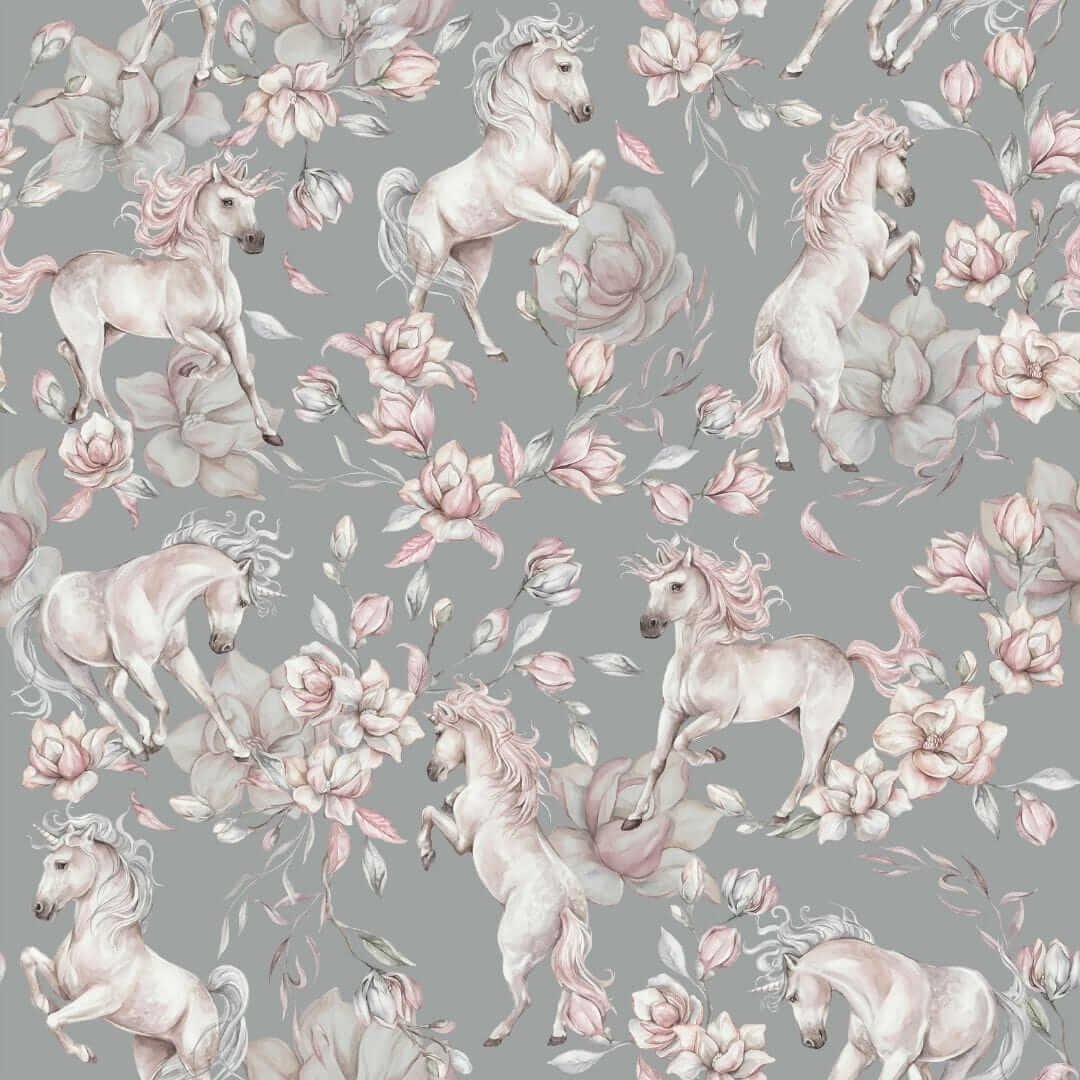 Unicorn- Pistache grijs- Behang