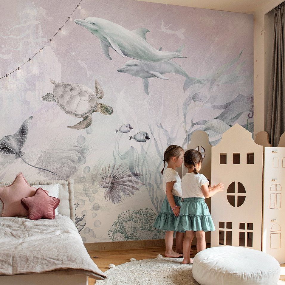 Ocean Life - Lila- Behang