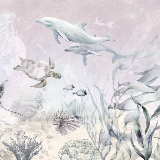 Ocean Life - Lila-  Behang