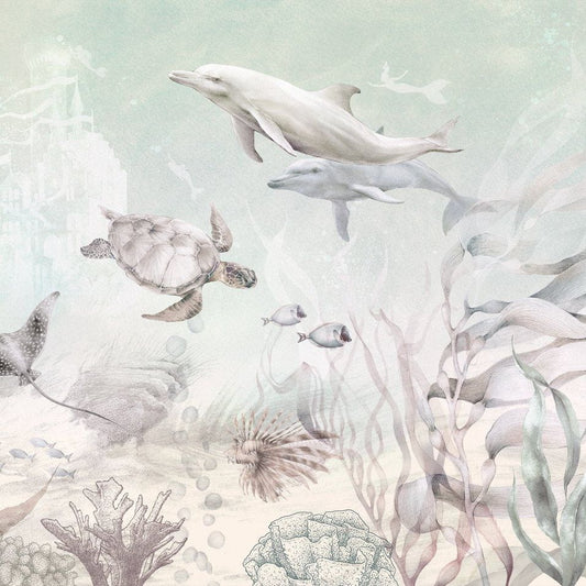 Ocean Life - Pistachio-  Behang