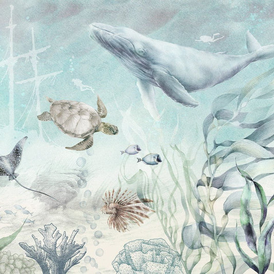 Ocean Life - Turquoise-  Behang