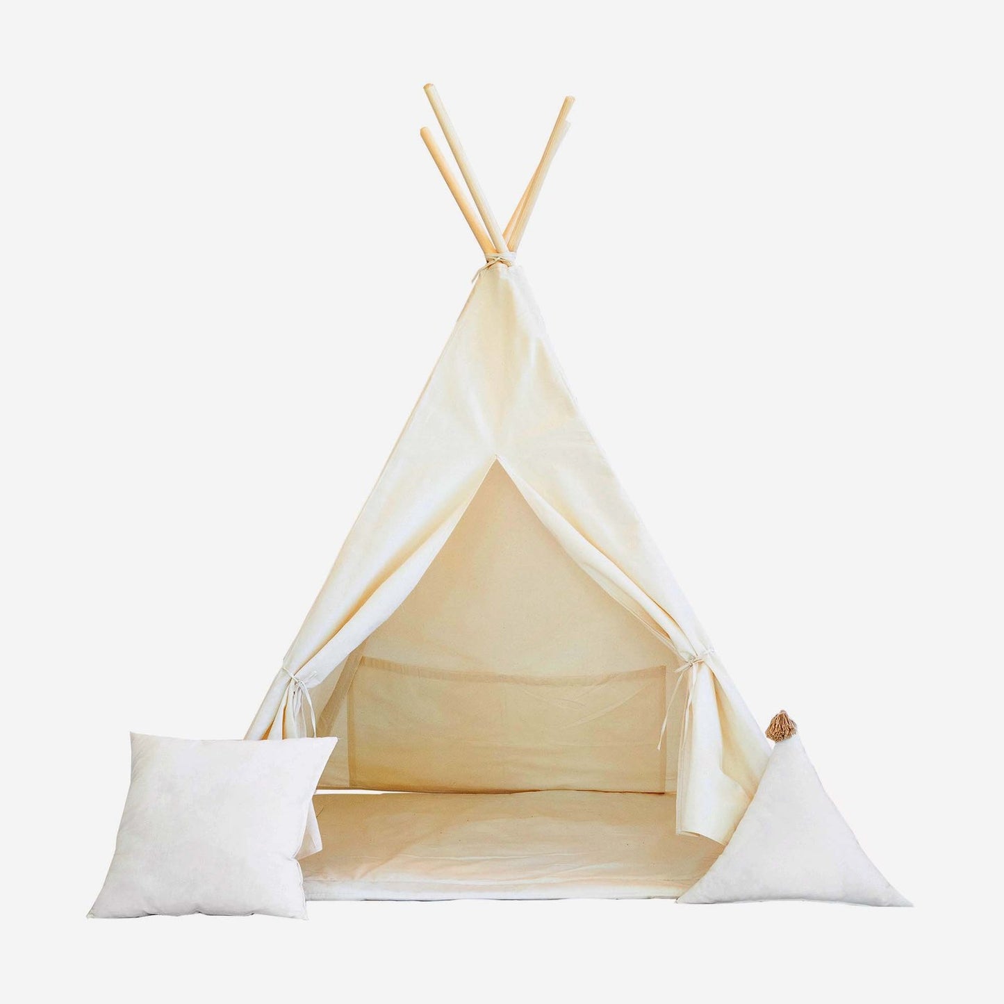 Tipi tent 'Cream' , inclusief mat en kussens