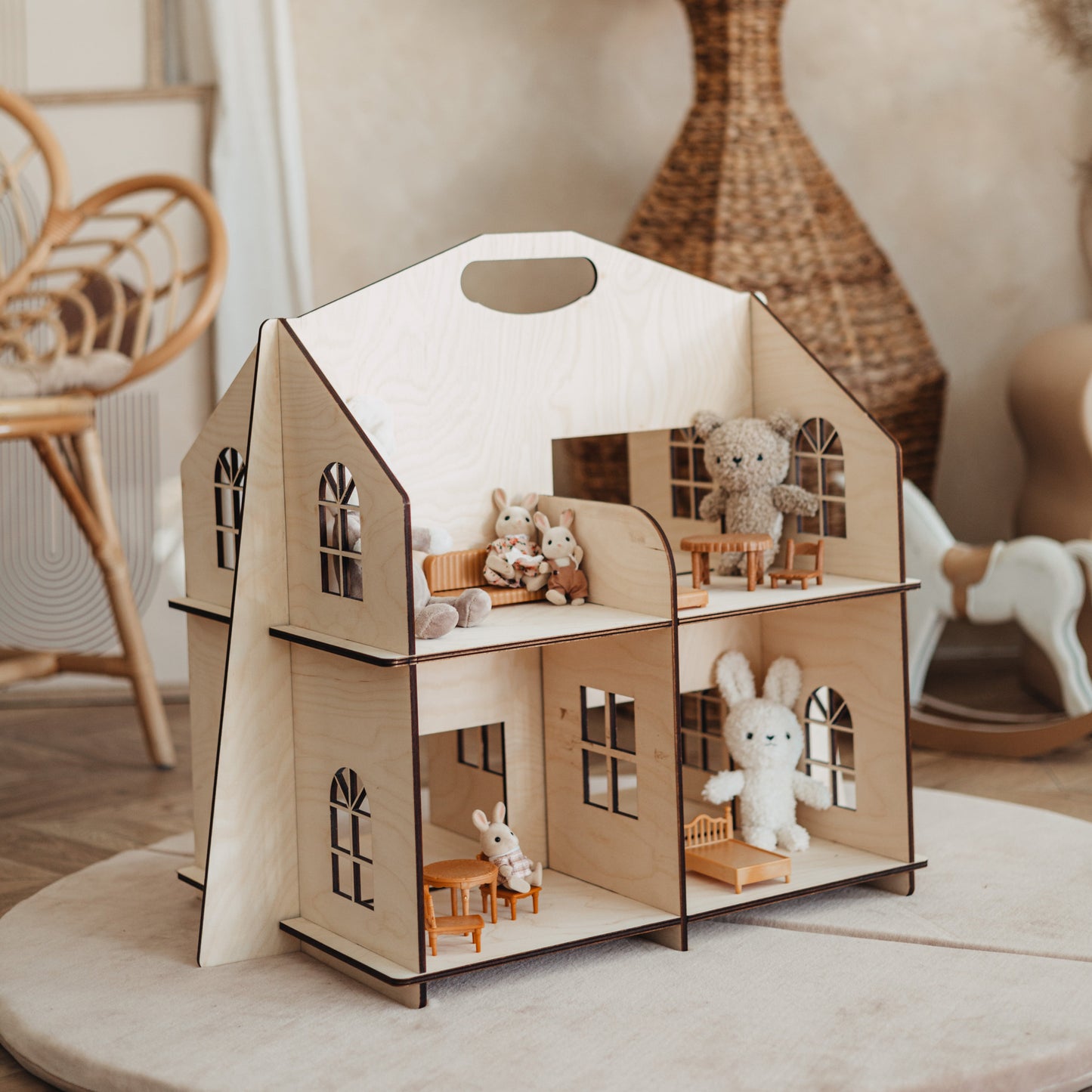 2 sided Wooden Doll House