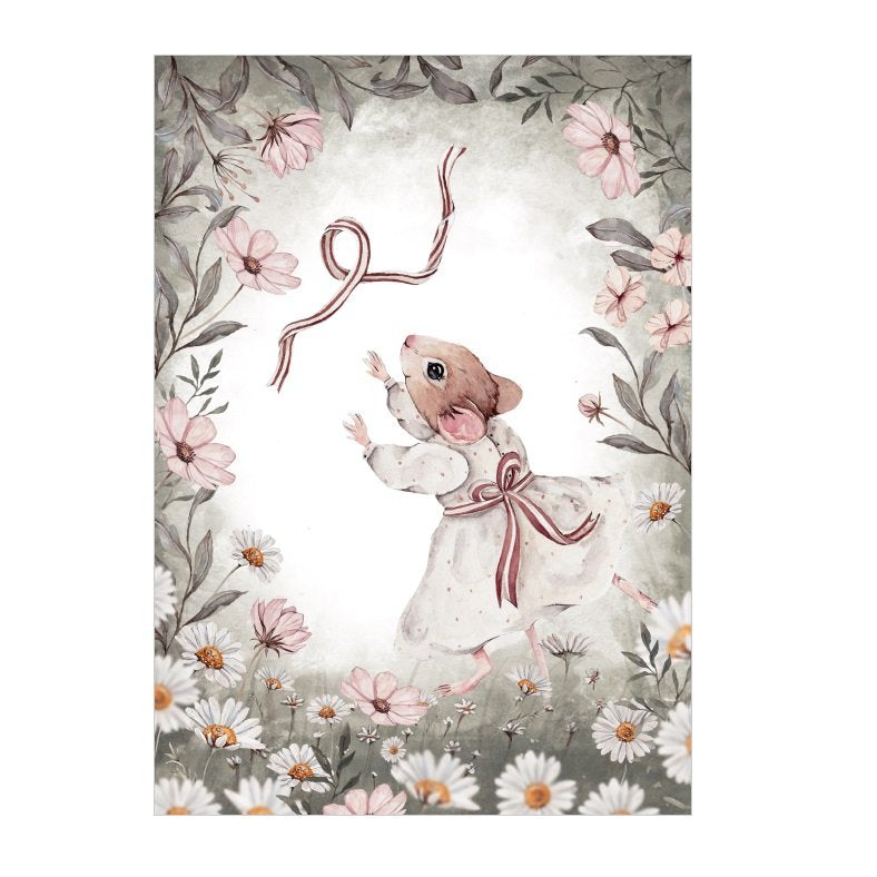 Poster A3+ lijst- Mouse with a bow