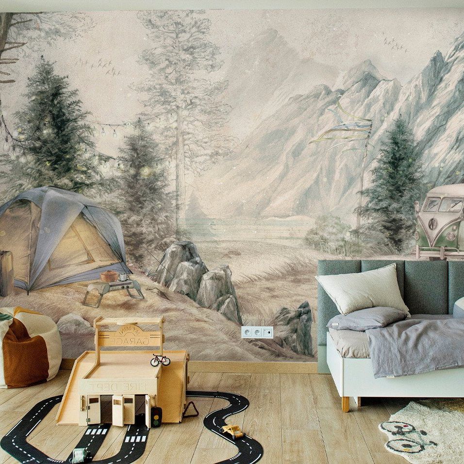 Mountain Camp Daytime Wallpaper