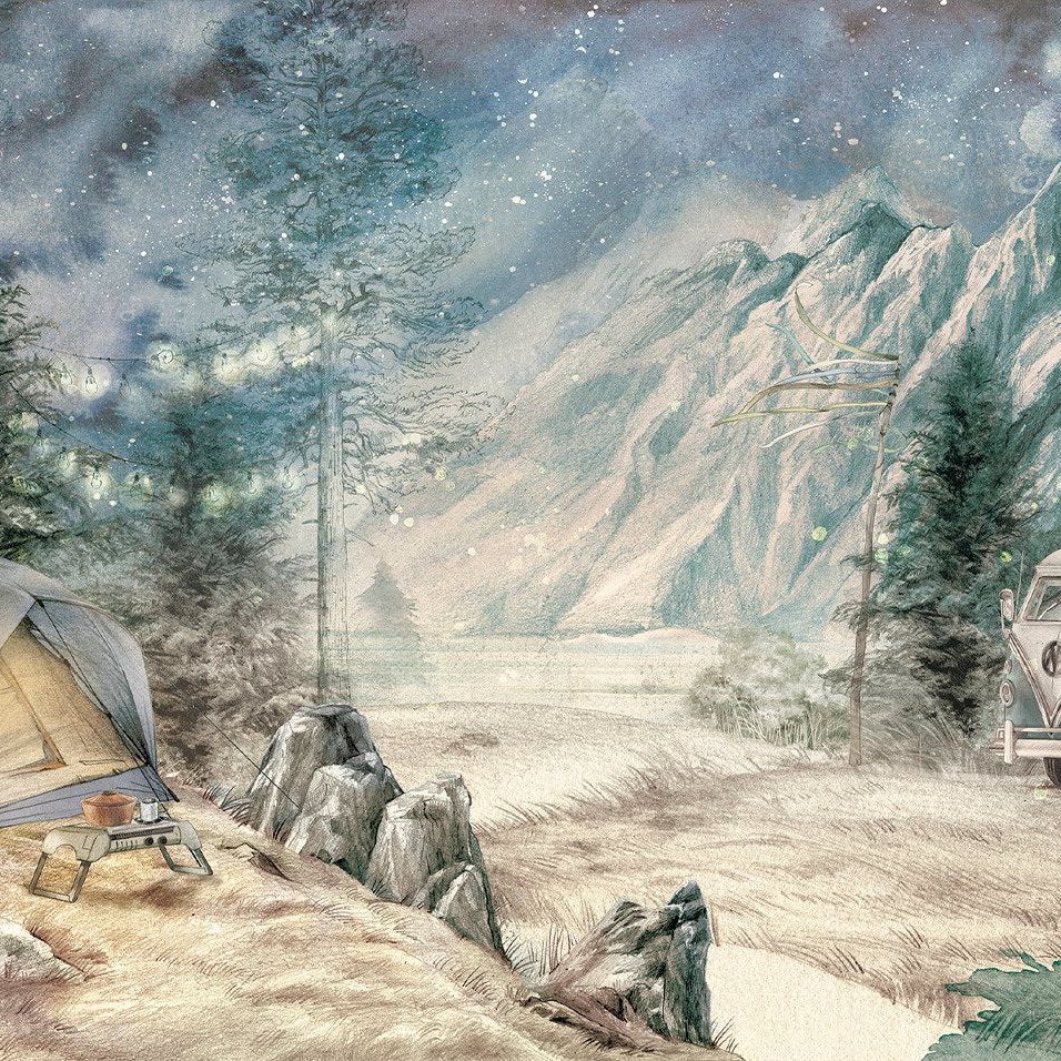 Camp de montagne - Nuit - Fond d'écran