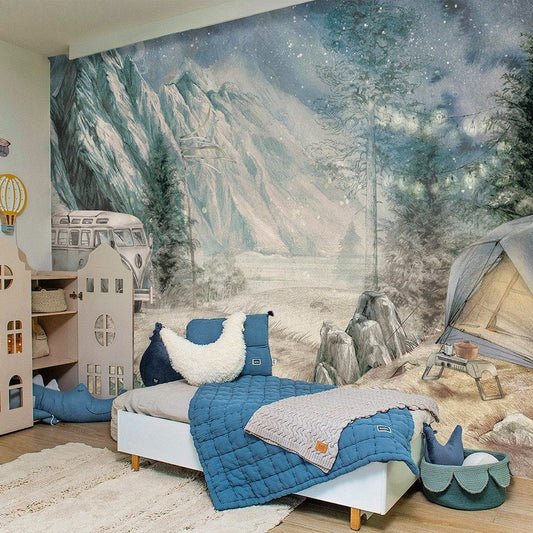 Mountain Camp-Night- Behang
