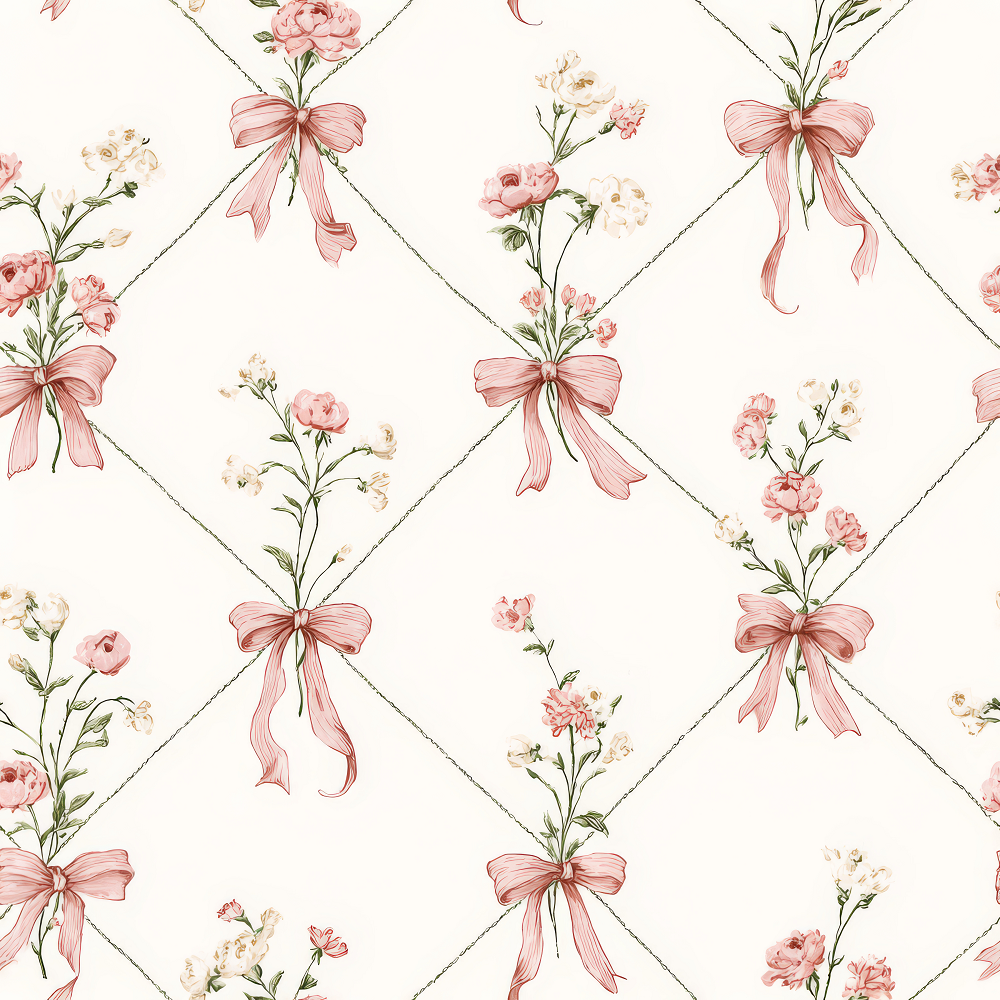 Behang Strikken en bloemen- 2 rollen